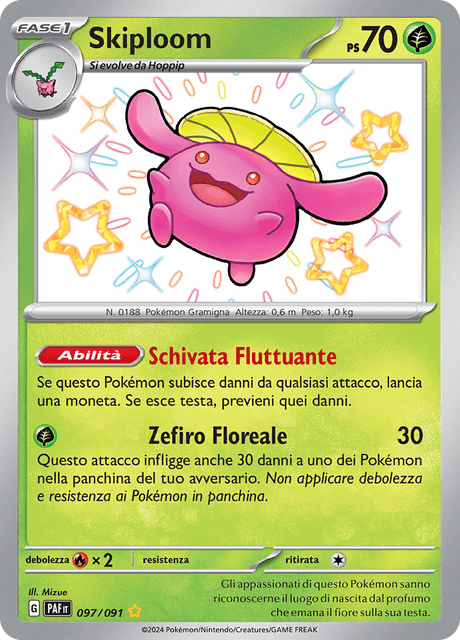 097-091 Skiploom Shiny PAF Destino DI Paldea ITA NM