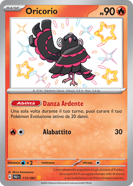 113-091 Oricorio Shiny PAF Destino DI Paldea  ITA NM