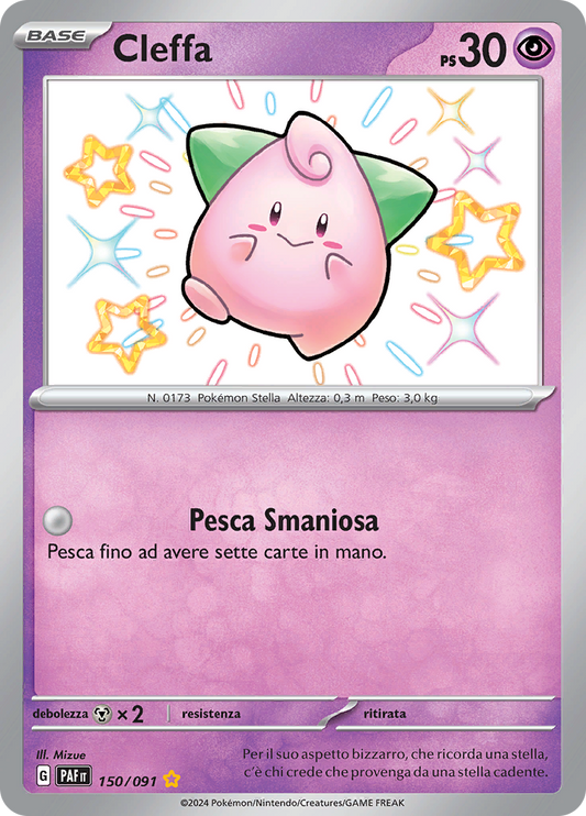150-091 Cleffa Shiny PAF Destino DI Paldea ITA NM