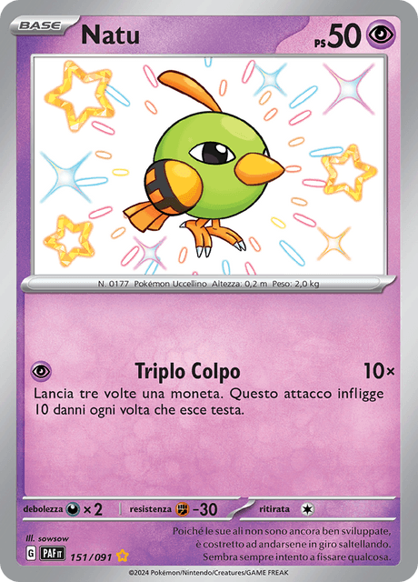 151-091 Natu Shiny PAF Destino DI Paldea ITA NM