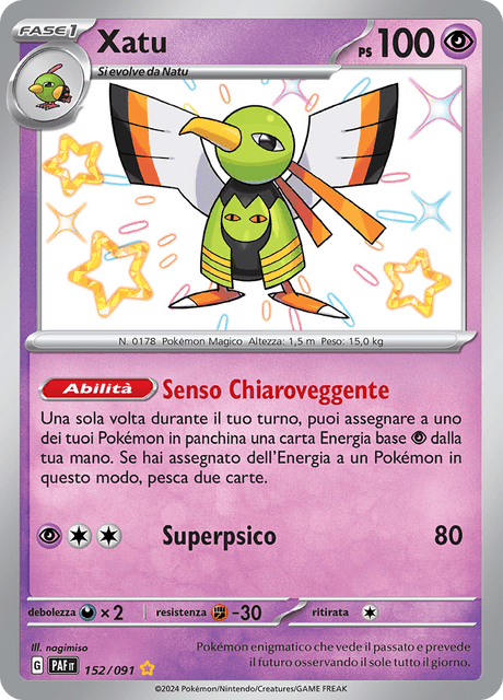 152-091 Xatu Shiny PAF Destino DI Paldea ITA NM