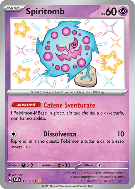 158-091 Spiritomb Shiny PAF Destino DI Paldea ITA NM