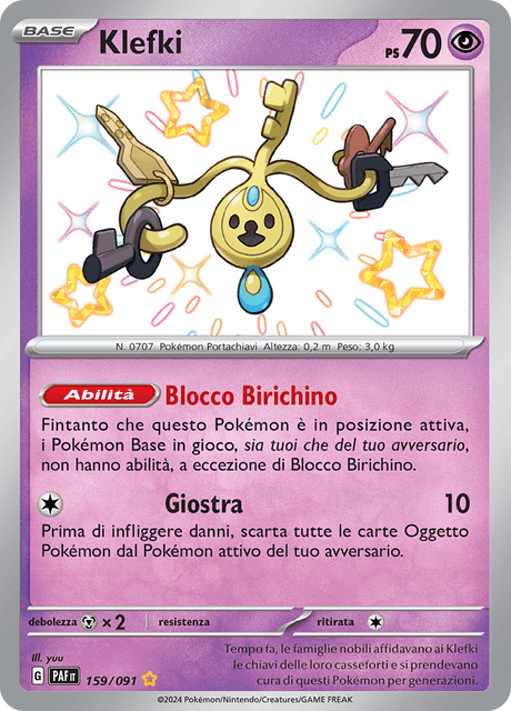 159-091 Klefki Shiny PAF Destino DI Paldea ITA NM