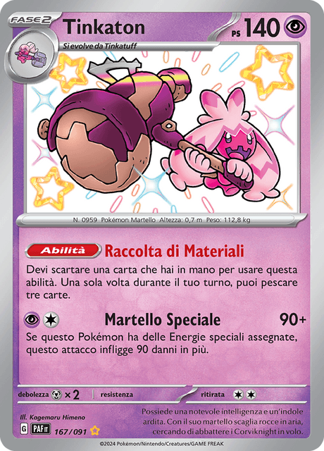 167-091 Tinkaton Shiny PAF Destino DI Paldea ITA NM