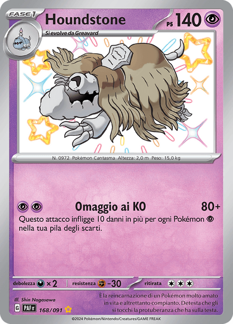 168-091 Houndstone Shiny PAF Destino DI Paldea ITA NM