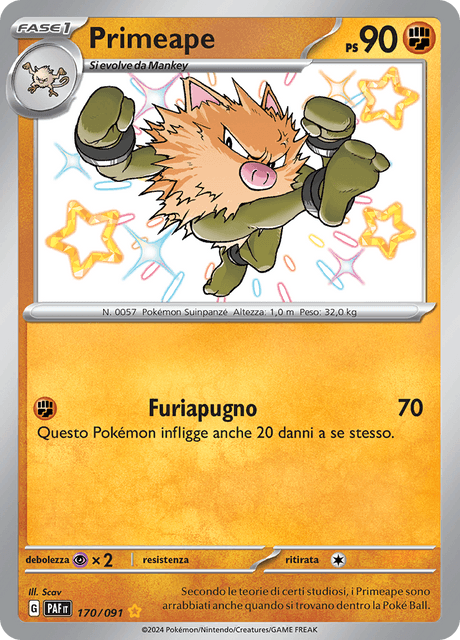 170-091 Primeape Shiny PAF Destino DI Paldea  ITA NM