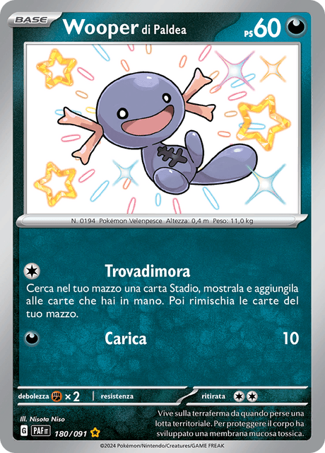 180-091 Wooper Di Paldea Shiny PAF Destino DI Paldea ITA NM