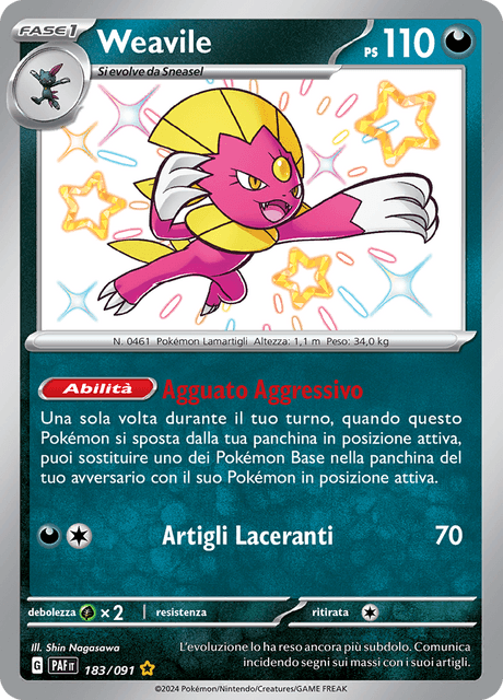 183-091 Weavile Shiny PAF Destino DI Paldea ITA NM