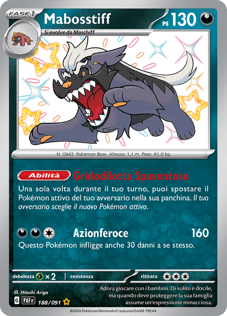 188-091 Mabosstiff Shiny PAF Destino DI Paldea  ITA NM