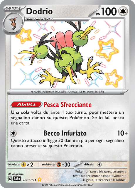 200-091 Dodrio Shiny  PAF Destino DI Paldea  ITA NM