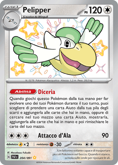 204-091 Pelipper Shiny PAF Destino DI Paldea ITA NM