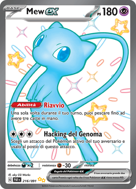 216-091 Mew ex Full Art Ultrarara Shiny PAF Destino DI Paldea ITA NM