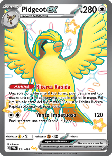 221-091 Pidgeot ex Teracristal Shiny PAF Destino DI Paldea ITA NM
