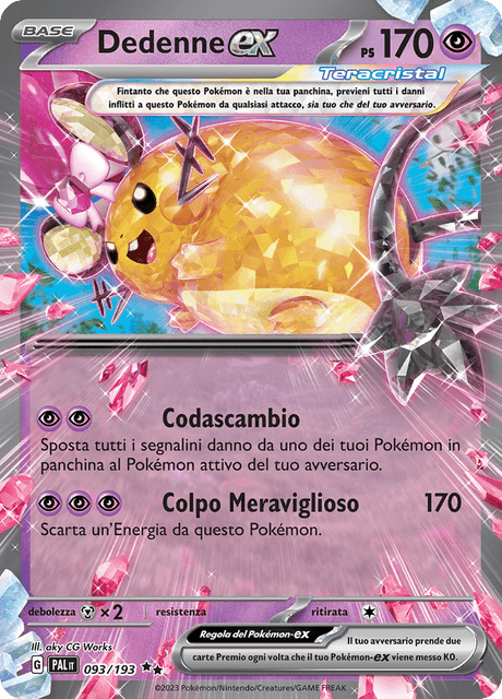 093-193 Dedenne ex Full Art PAL Evoluzioni A Paldea ITA NM