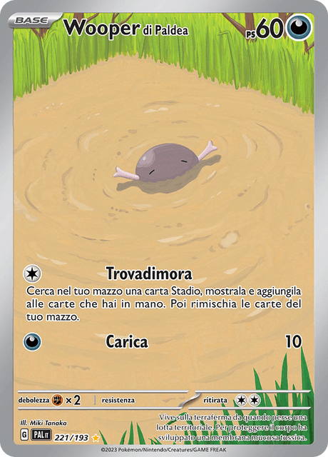 221-193 Wooper di Paldea Illustrazione Rara PAL Evoluzioni A Paldea ITA NM