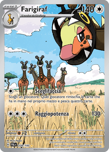 228-193 Farigiraf Illustrazione Rara PAL Evoluzioni A Paldea ITA NM