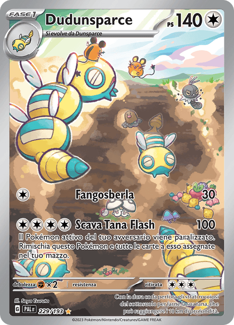 229-193 Dudunsparce Illustrazione Rara PAL Evoluzioni A Paldea ITA NM