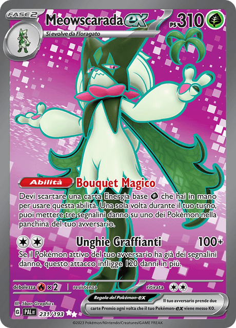 231-193 Meowscarada ex Full Art PAL Evoluzioni A Paldea ITA NM
