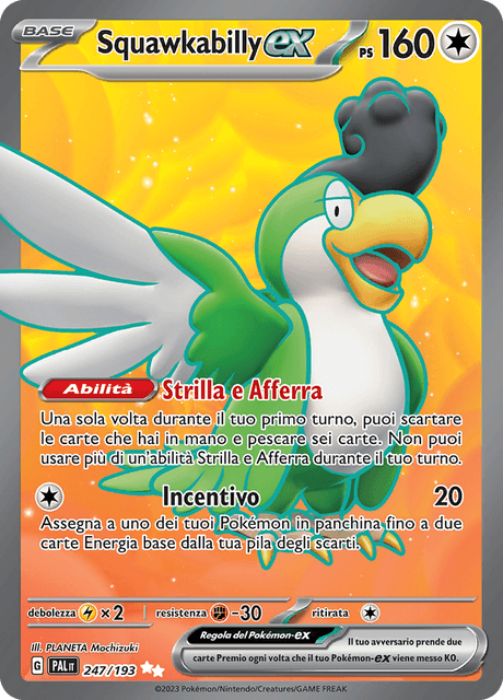 247-193 Squawkabilly ex Full Art PAL Evoluzioni A Paldea ITA NM