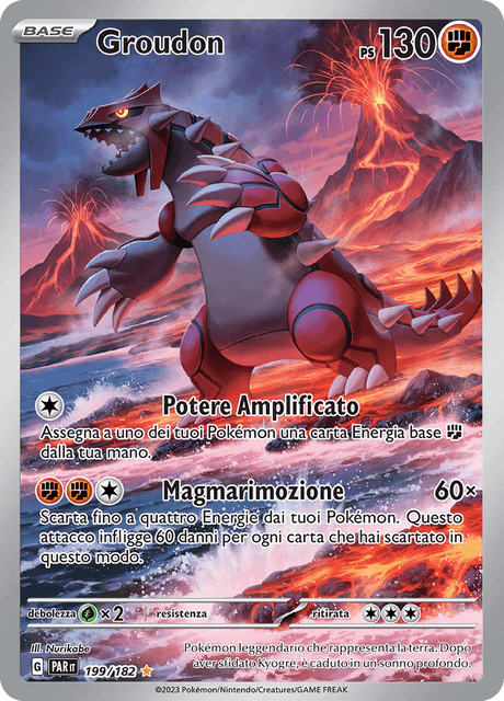 199-182 Groudon Illustrazione Rara PAR Paradosso Temporale ITA NM