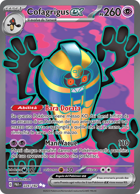 224-182 Cofagrigus ex Full Art PAR Paradosso Temporale ITA NM