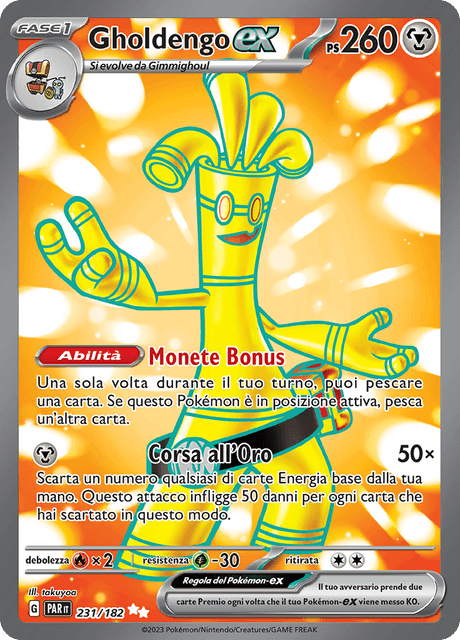 231-182 Gholdengo ex Full Art PAR Paradosso Temporale ITA EXCELLENT