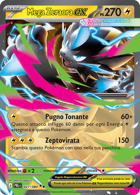 027-086 Mega Zeraora-ex Art PBL Buio Pesto ITA NM
