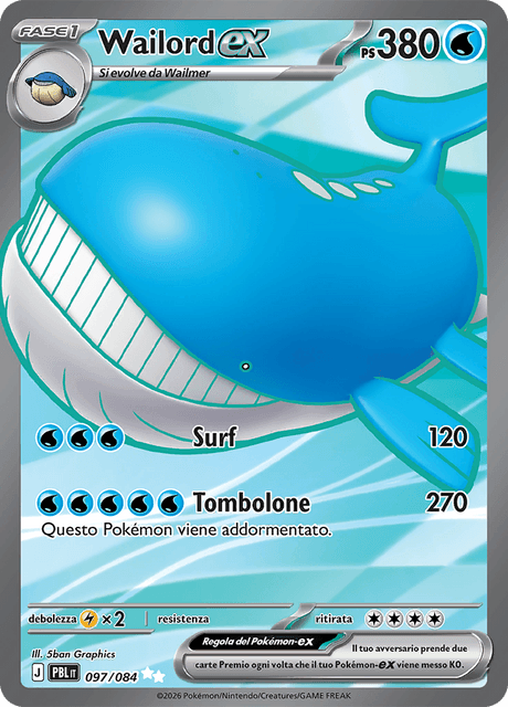 097-086 Wailord ex Full Art PBL Buio Pesto ITA NM