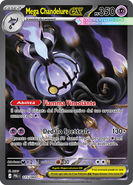 115-086 Mega Chandelure ex PBL Buio Pesto ITA NM