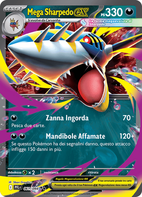 061-094 Mega Sharpedo ex PFL Fiamme Spettrali ITA NM
