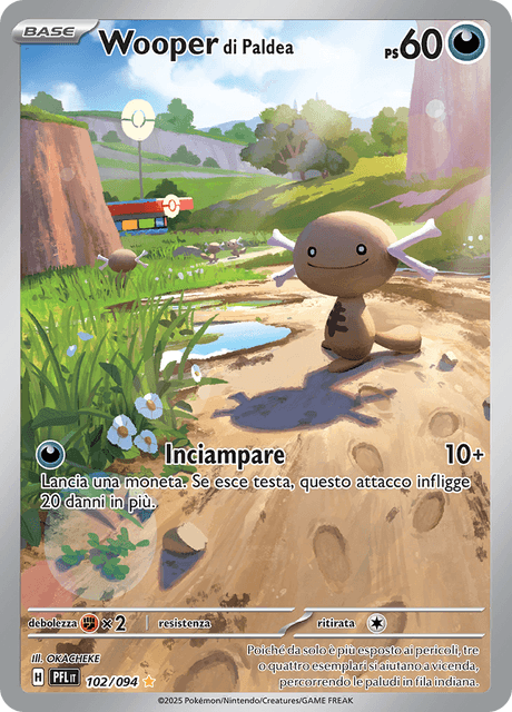 102-094 Wooper Di Paldea Illustrazione Rara PFL Fiamme Spettrali ITA NM