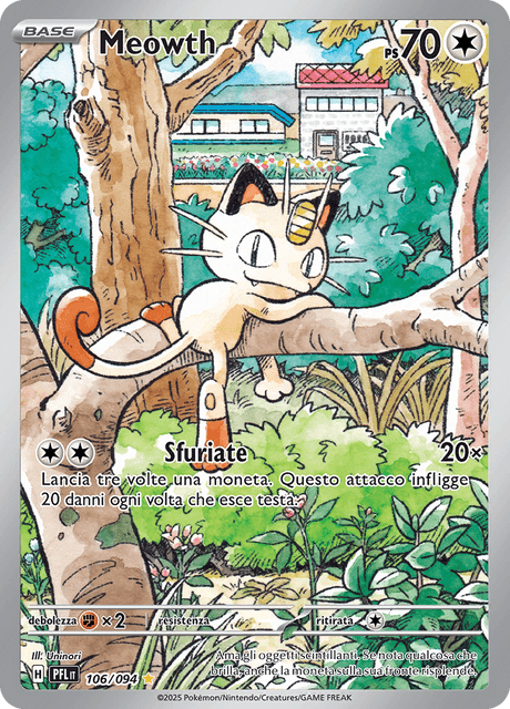 106-094 Meowth Illustrazione Rara PFL Fiamme Spettrali ITA NM