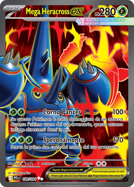 108-094 Mega Heracross ex Full Art PFL Fiamme Spettrali ITA NM