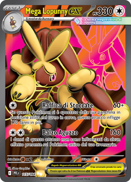 115-094 Mega Lopunny ex Full Art PFL Fiamme Spettrali ITA NM