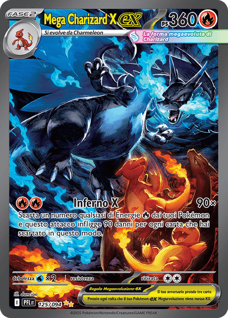 125-094 Mega Charizard X ex Alternative Art PFL Fiamme Spettrali ITA NM