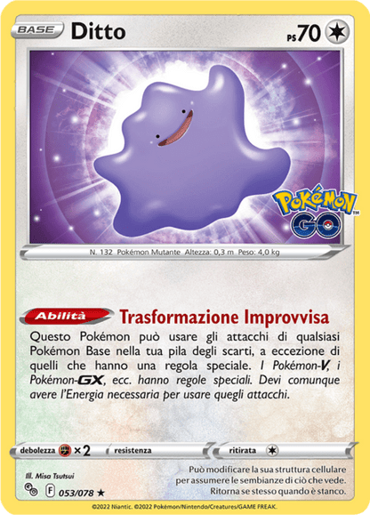 006-078 Spinarak Comune Reverse (DITTO HOLO) PGO Pokemon Go ITA NM