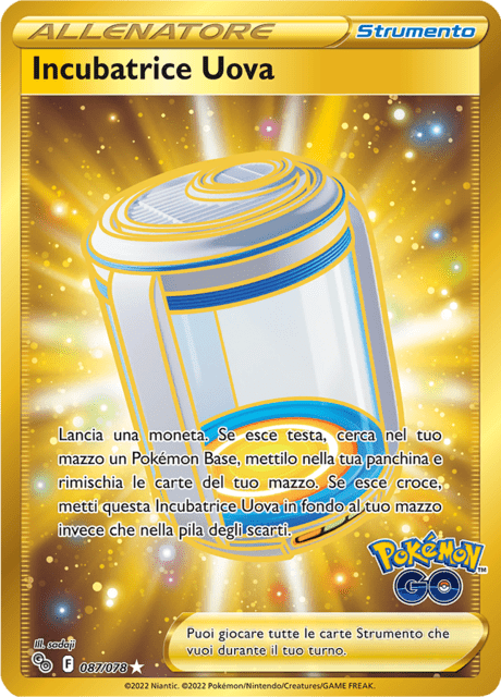 087-078 Incubatrice Uova Gold Rara Segreta PGO Pokémon GO ITA NM