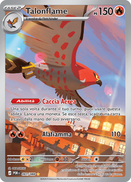 091-088 Talonflame Illustrazione Rara POR Equilibrio Perfetto ITA NM
