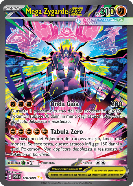 120-088 Mega Zygarde ex Illustrazione Rara POR Equilibrio Perfetto ITA NM