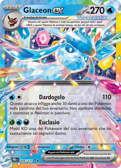 026-131 Glaceon ex PRE Evoluzioni Prismatiche ITA NM