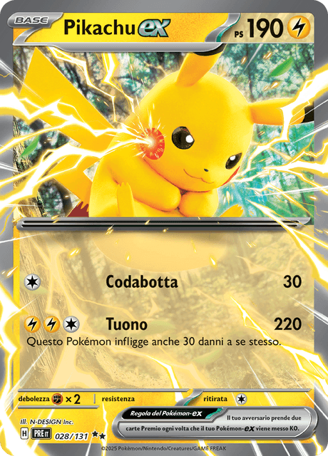 028-131 Pikachu ex PRE Evoluzioni Prismatiche ITA NM