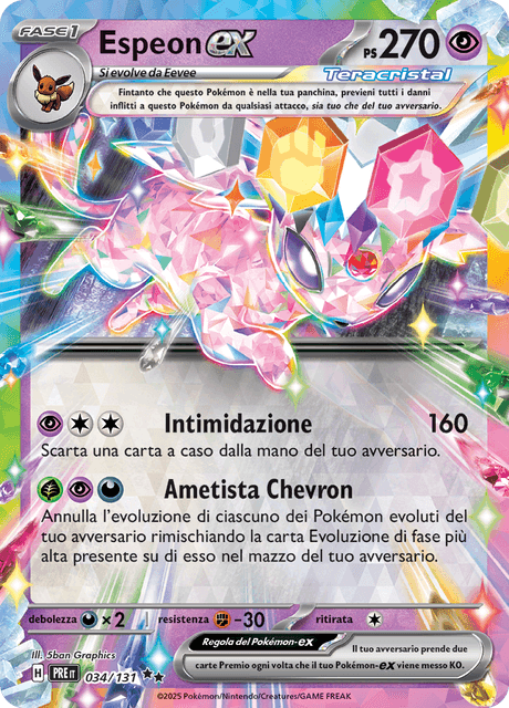034-131 Espeon ex PRE Evoluzioni Prismatiche ITA NM