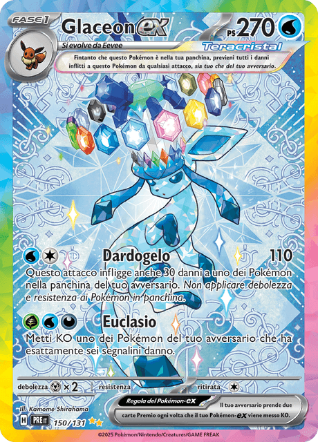 150-131 Glaceon ex Teracristal Alternative Art PRE Evoluzioni Prismatiche ITA NM
