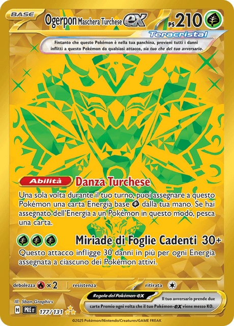 177-131 Ogerpon Maschera Turchese ex PRE Evoluzioni Prismatiche ITA NM