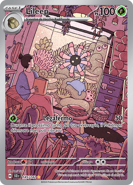 145-142 Lileep Illustrazione Rara SCR Corona astrale ITA NM