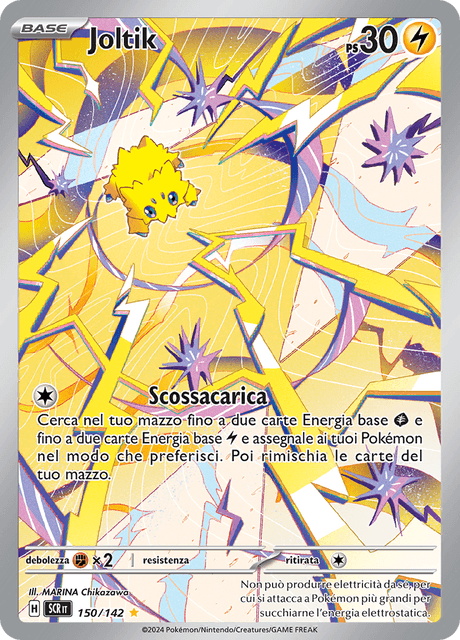 150-142 Joltik Illustrazione Rara SCR Corona astrale ITA NM