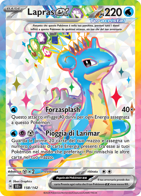 158-142 Lapras ex Teracristal Full Art SCR Corona astrale ITA NM
