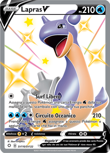 SV110-SV122 Lapras V Full Art Shiny SHF Destino Splendente  ITA NM