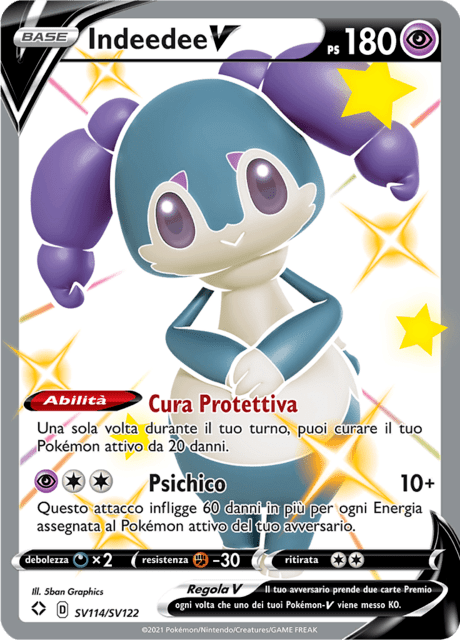 SV114-SV122 Indeedee V Shiny Full Art SHF Destino Splendente ITA NM