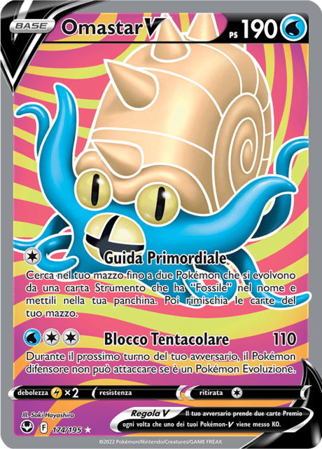 174-195 Omastar V Full Art SIT Tempesta Argentata ITA NM